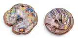 Pewabic, Glazed Earthenware Buttons 1924-1940, 2 PCS, 1924, Buttons of copper and silver oxide glaze over earthenware