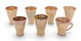 Pewabic, Iridescent Glazed Earthenware Drinking Vessels 7 PCS