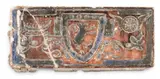 Pewabic, Ceramic Architectural Tile 1st Half 20th C., A par glazed tile with central shield and keys