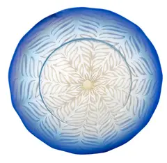 Blue and White Favrile Glass Cabinet Plate 1900 by Louis Comfort Tiffany, 1900, offered Sep 2026