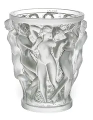 Lalique, Frosted Crystal Vase 'Bacchantes'