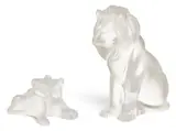 Lalique, Lion 8" + Lion Cubs 3" 2 PCS