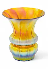 Alexander Joseph von Steuben, Gold Aurene Ribbed Glass Vase, Ca. 1910, Ca. 1910