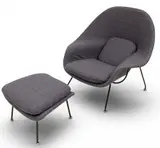 Eero Saarinen, Design Womb Chair and Ottoman 20th Cent., Depth 20 2 PCS