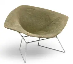 Harry Bertoia, for Knoll Diamond Chair, Ca. 1961-1970, Depth 26, Ca. 1961, Upholstered with chrome-plated steel base
