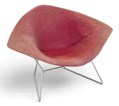 Harry Bertoia, for Knoll Diamond Chair, Ca. 1961-1970, Depth 26, Ca. 1961, Upholstered with chrome-plated steel base
