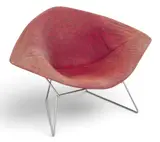 Harry Bertoia, for Knoll Diamond Chair, Ca. 1961-1970, Depth 26, Ca. 1961, Upholstered with chrome-plated steel base