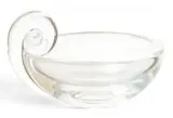 Alexander Joseph von Steuben, Hand Blown Glass Candy Dish 20th C., Clear glass with applied handle