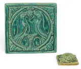 Pewabic, Stoneware Plaque and Paperweight 2 PCS