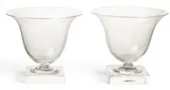 Alexander Joseph von Steuben, Clear Art Glass Vases, Ca. 1930, 2 PCS, Ca. 1930