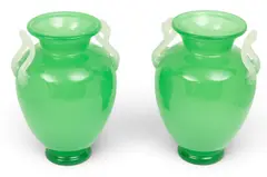 Frederick Carder, for Steuben Glass Works (American, 1863-1963) Jade Art Glass Baluster Vases, Ca. 1920, 1 PAIR, Ca. 1920