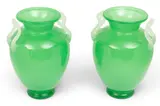 Frederick Carder, for Steuben Glass Works (American, 1863-1963) Jade Art Glass Baluster Vases, Ca. 1920, 1 PAIR, Ca. 1920