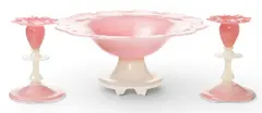 Rosaline and Alabaster 3 Pc. Garniture Set Circa 1910, 3 PCS by Alexander Joseph von Steuben, Circa 1910, sold Jun 2026