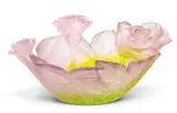 Daum, Pate De Verre Roses Bowl