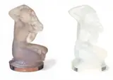 Lalique, Opalescent Crystal Kneeling Nude Females 2 PCS