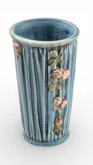 Weller, Vase, Blue with Roses Motif 1900, 1900