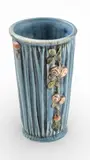 Weller, Vase, Blue with Roses Motif 1900, 1900