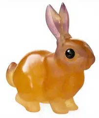 Daum, Amber Pate De Verre Crystal Rabbit