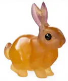 Daum, Amber Pate De Verre Crystal Rabbit
