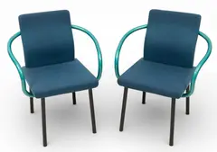 for Knoll Chairs, Ca. 1990, Depth 21.5 1 PAIR by Ettore Sottsass, Ca. 1990, sold Feb 2026