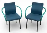 Ettore Sottsass, for Knoll Chairs, Ca. 1990, Depth 21.5 1 PAIR