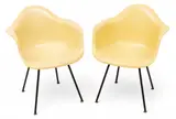 Charles Eames, for Herman Miller Yellow Shell Arm Chairs 1957, Depth 22 2 PCS, 1957
