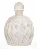 Frosted Art Glass Perfume Bottle, Ca. 1929, 'Calendal Flacon' by Lalique, Ca. 1929, sold Nov 2025