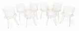 Harry Bertoia, for Knoll (American, 1915-1978) White Coated Wire Bertoia Side Chairs, Set of Eight Depth 22 8 PCS