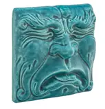 Pewabic, Matte Glaze Ceramic Tragedy Theatre Mask Tile, 2003
