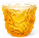 Lalique, 'Avalon' Pattern Amber Crystal Vase