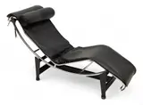 Le Corbusier, LC4 Leather And Chrome Lounge Chair, Padded leather cushion and headrest on chrome frame