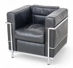 Le Corbusier, Leather And Chrome Armchair 'Model LC2'