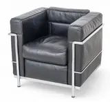 Le Corbusier, Leather And Chrome Armchair 'Model LC2'