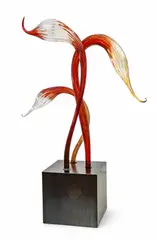 Dale Chihuly, Blown Glass Sculpture 2003, 'Oxblood And Clear Heron Installation', 2003, site-specific work featuring oxblood and clear glass elements inspired by herons