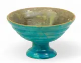 Pewabic, Art Deco Blue Glazed Pottery Compote, 20th C.