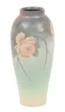 Ed Diers, for Rookwood , 1871-1947 Vellum Pottery Vase, Roses, 1871