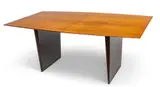 for Dunbar Mid-Century Modern Natural Tawi Wood And Mahogany #5460 Table And Leaves by Edward Wormley, sold Sep 2025