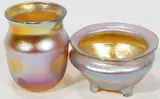 Gold Favrile Glass Bud Vase & Open Salt Early 20th Century by Louis Comfort Tiffany, sold Sep 2025
