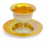Calcite And Gold Aurene Art Glass Compote And Underplate by Alexander Joseph von Steuben, offered Sep 2025