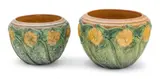 Sunflower Pattern Jardinieres, 1930's, 2 PCS by Roseville, 1930, sold Sep 2025