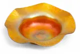 Gold Aurene Glass Fluted Rim Bowl by Alexander Joseph von Steuben, sold Sep 2025