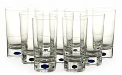 Orrefors, Intermezzo Pattern Highball Glasses, Set of 9, 9 PCS