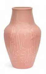 Pink Pottery Vase SN: 6606, XXVIII + Book by Rookwood Pottery, Handcrafted, sold Jul 2025