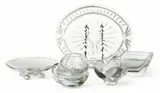 Kosta & Waterford, Crystal Bowls & Platter, 5 PCS by Alexander Joseph von Steuben, sold Jul 2025