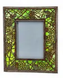 'Grapevine' Etched Metal & Favrile Glass 947 Photo Frame, Early 20th C. by Tiffany Studios, sold Jun 2025