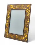 Tiffany Studios, 'Grapevine' Etched Metal & Favrile Glass Photo Frame, Early 20th C.