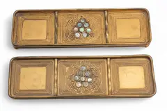 'Abalone' Dore Bronze & Abalone 1159 Pen Trays 2 PCS by Tiffany Studios, sold Jun 2025
