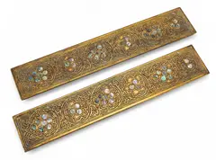 'Abalone' Dore Bronze Blotter Ends 2 PCS by Tiffany Studios, sold Jun 2025