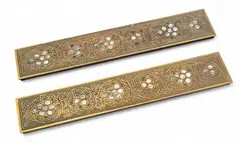 Dore Bronze Blotter Ends 'Abalone Pattern' 2 PCS by Tiffany Studios, sold Jun 2025