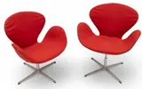 Arne Jacobsen, for Fritz Hansen (Danish) Swan Lounge Chairs, 1981 Depth 26.5 1 PAIR, 1981